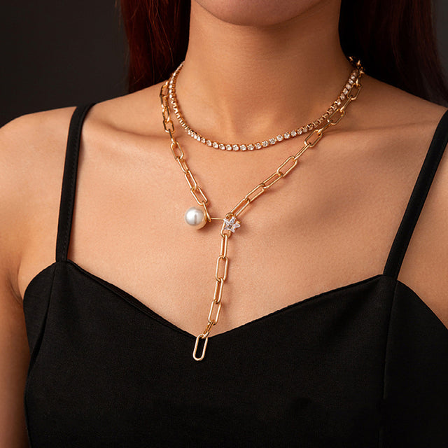 Goth Baroque Pearl Coin Portrait Pendant Necklace for Women Vintage Multi Layer Link Chain Necklace Punk Aesthetic Jewelry 2025